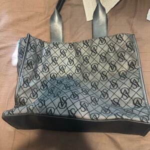 Victoria's Secret Black and Gray Monogram Tote